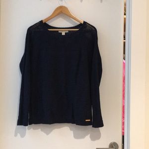 Navy Michael by Michael Kors eyelet sweater